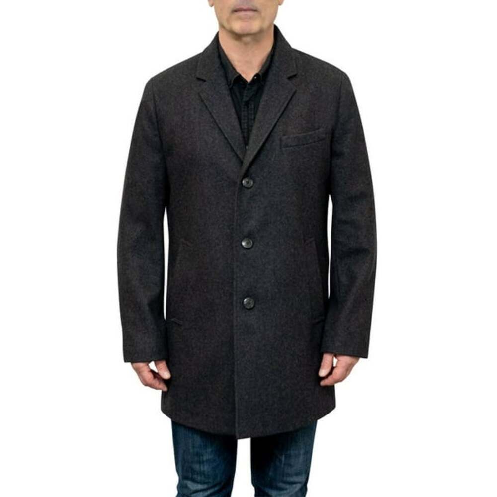 NWT London Fog Mens Career Wool Blend Coat 38R Gray Office Business Professional